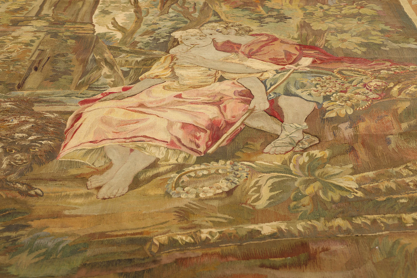 6 x 10 Antique French Aubusson Tapestry 77225