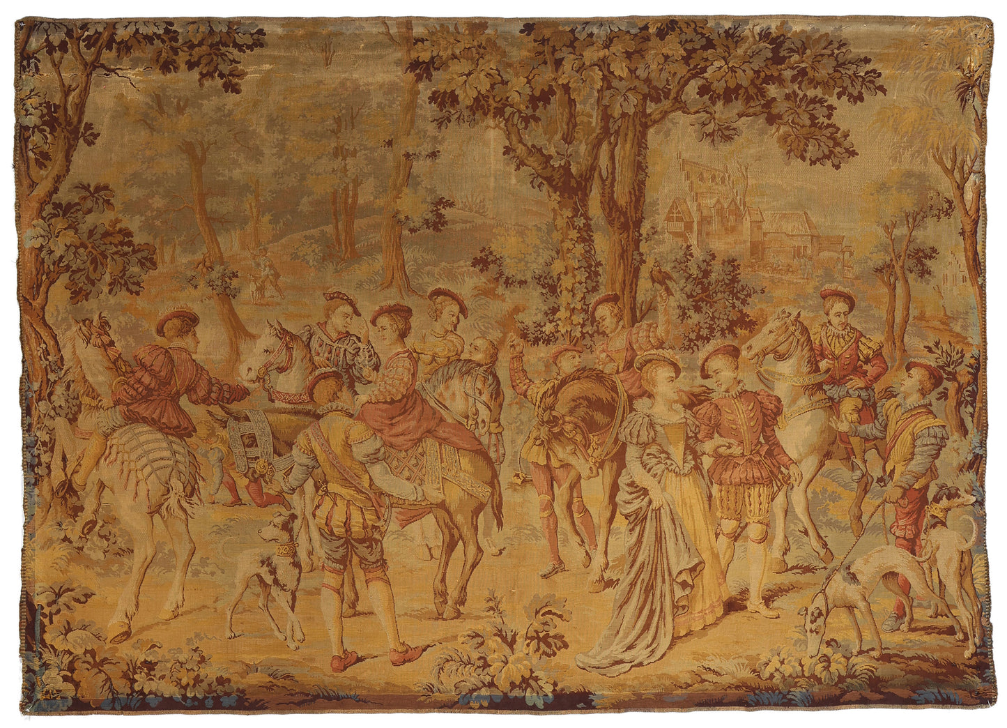 6 x 8 Antique French Aubusson Style Tapestry 77443