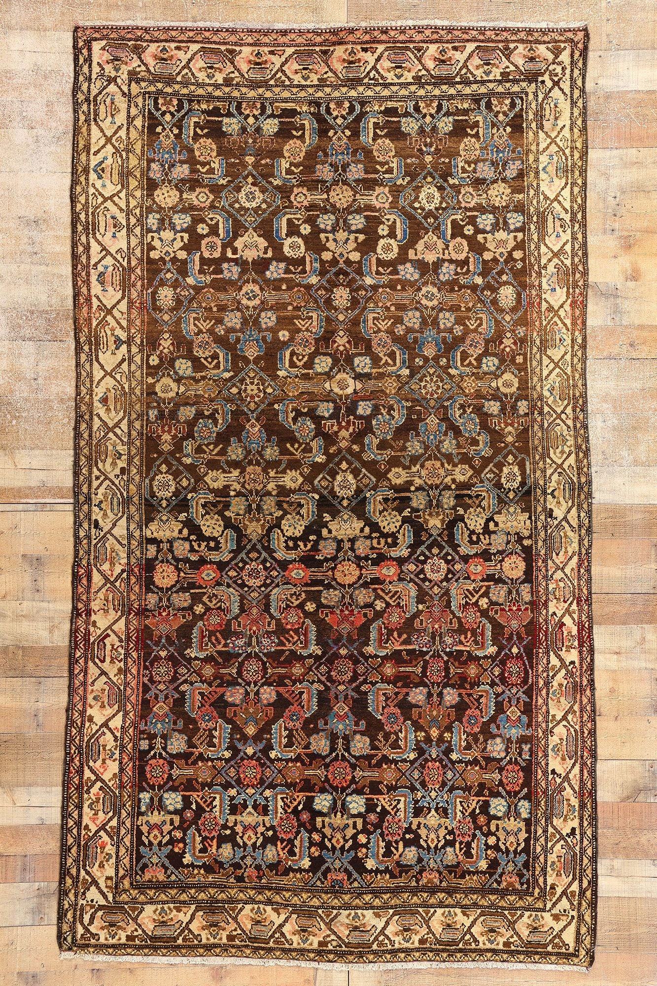 5 x 9 Antique Brown Persian Malayer Rug 53761