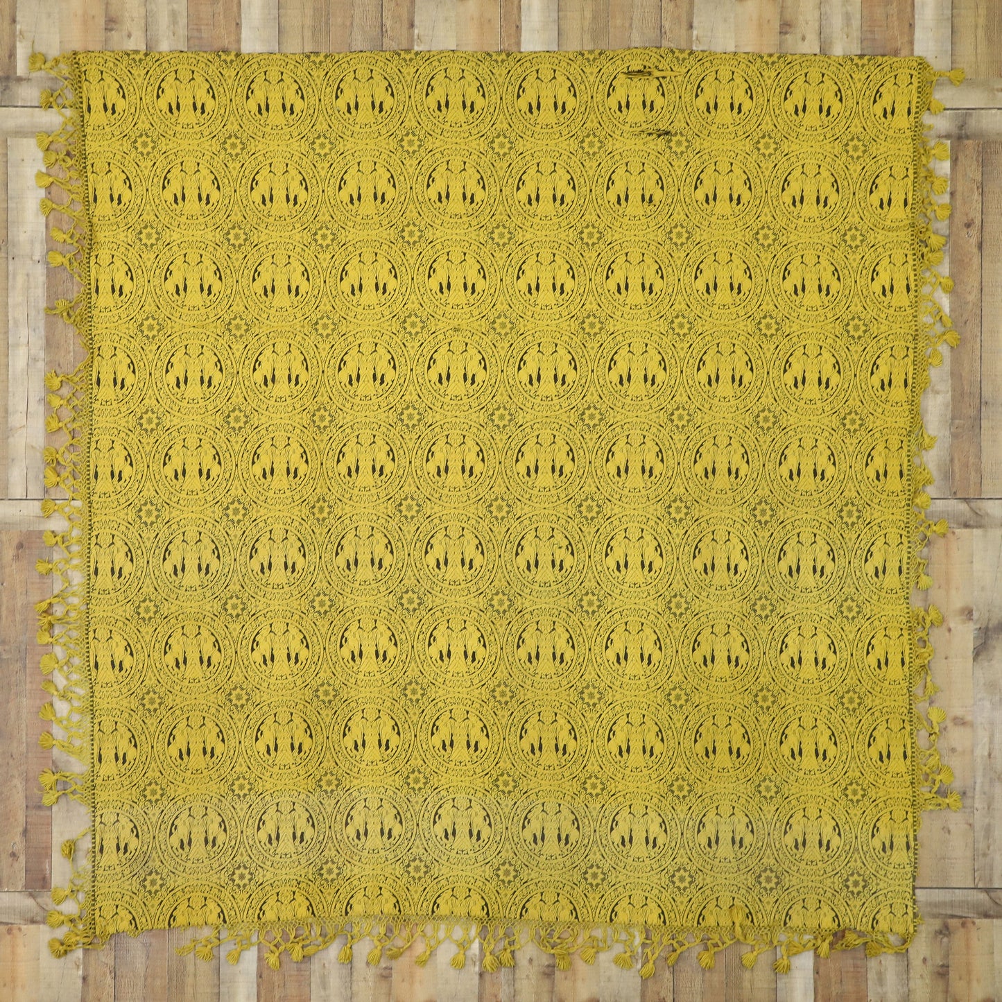 8 x 9 Antique Mexican Blanket Textile 72747