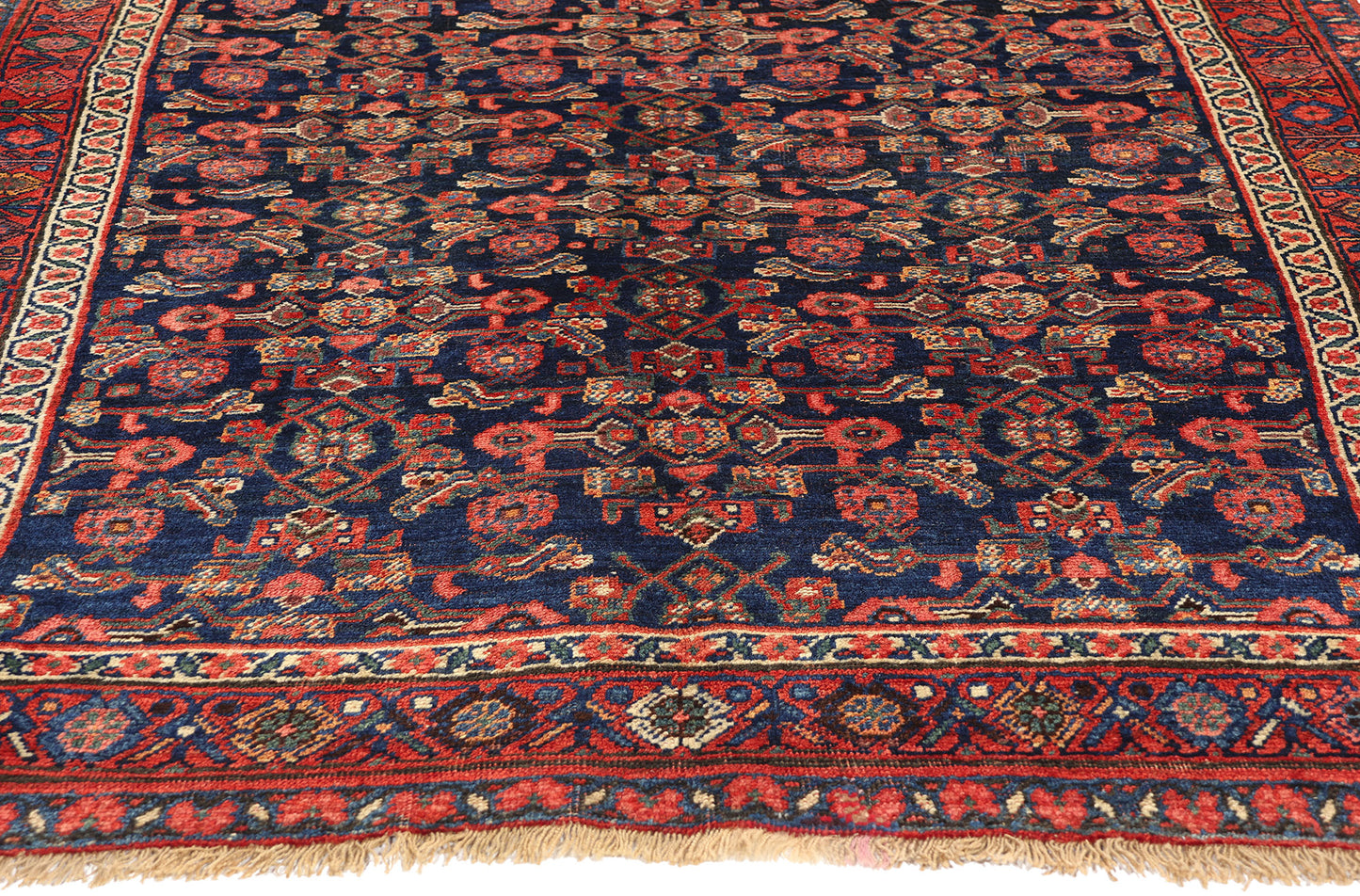 4 x 7 Antique Navy Blue Persian Bijar Rug 60891