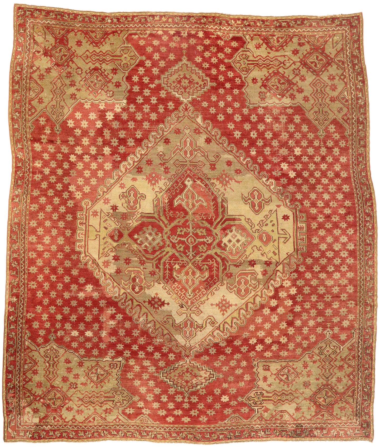 14 x 16 Antique Turkish Oushak Rug 77477