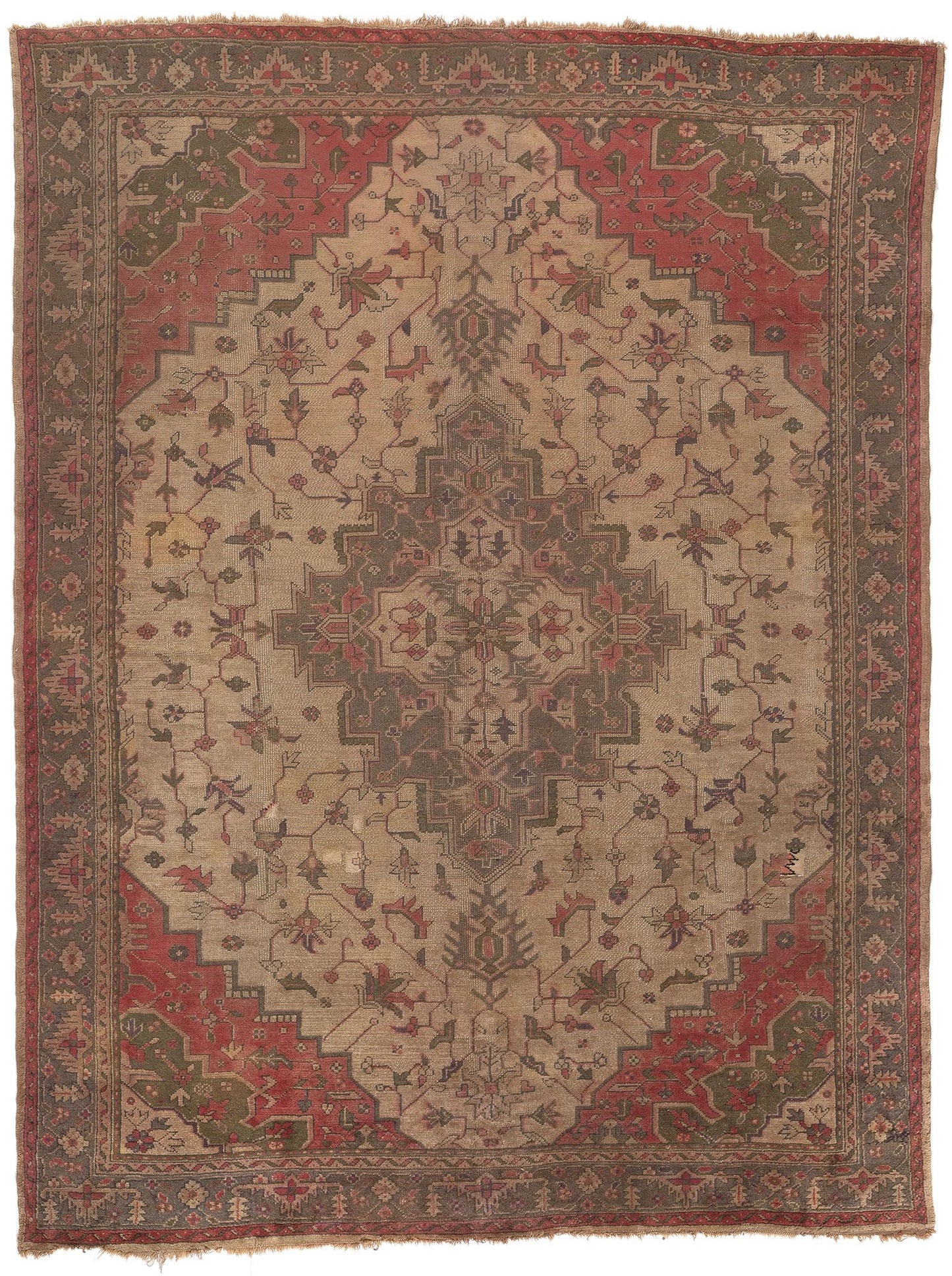 9 x 12 Antique Turkish Serapi Rug 77735