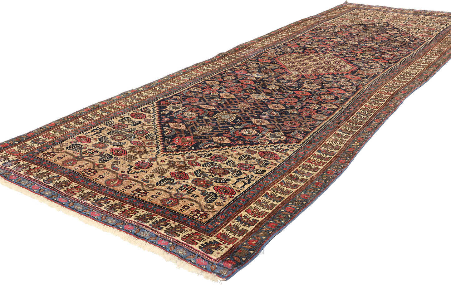 4 x 11 Antique Persian Bijar Rug 78754