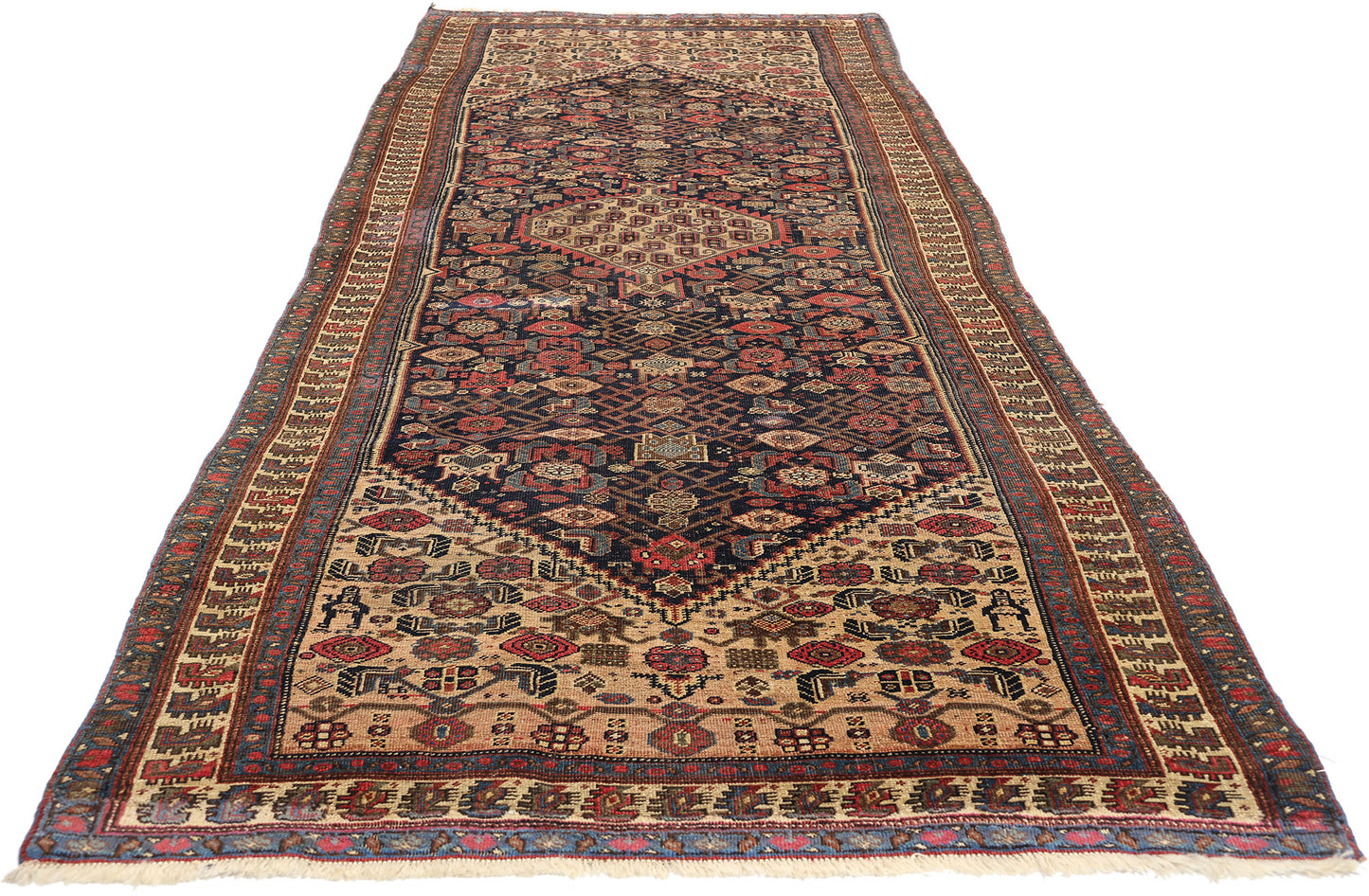4 x 11 Antique Persian Bijar Rug 78754