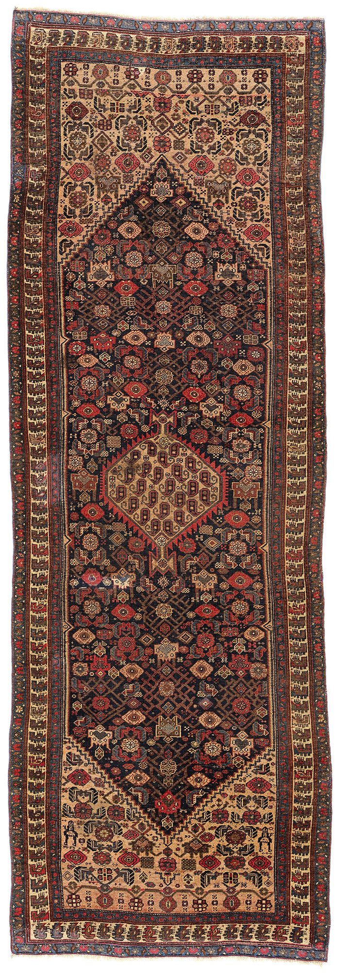 4 x 11 Antique Persian Bijar Rug 78754