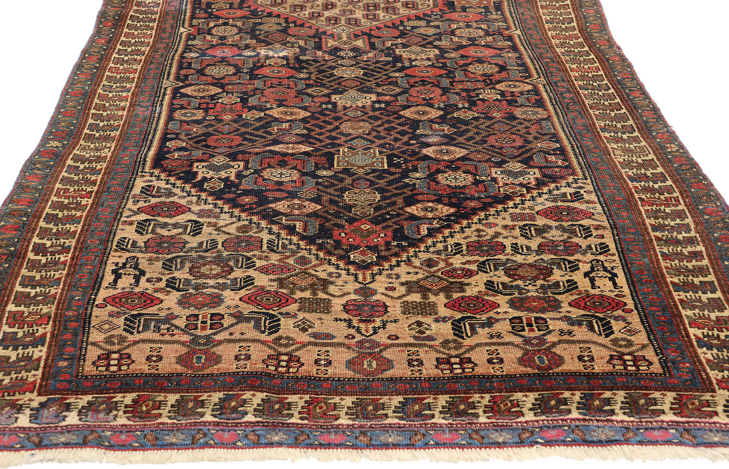 4 x 11 Antique Persian Bijar Rug 78754