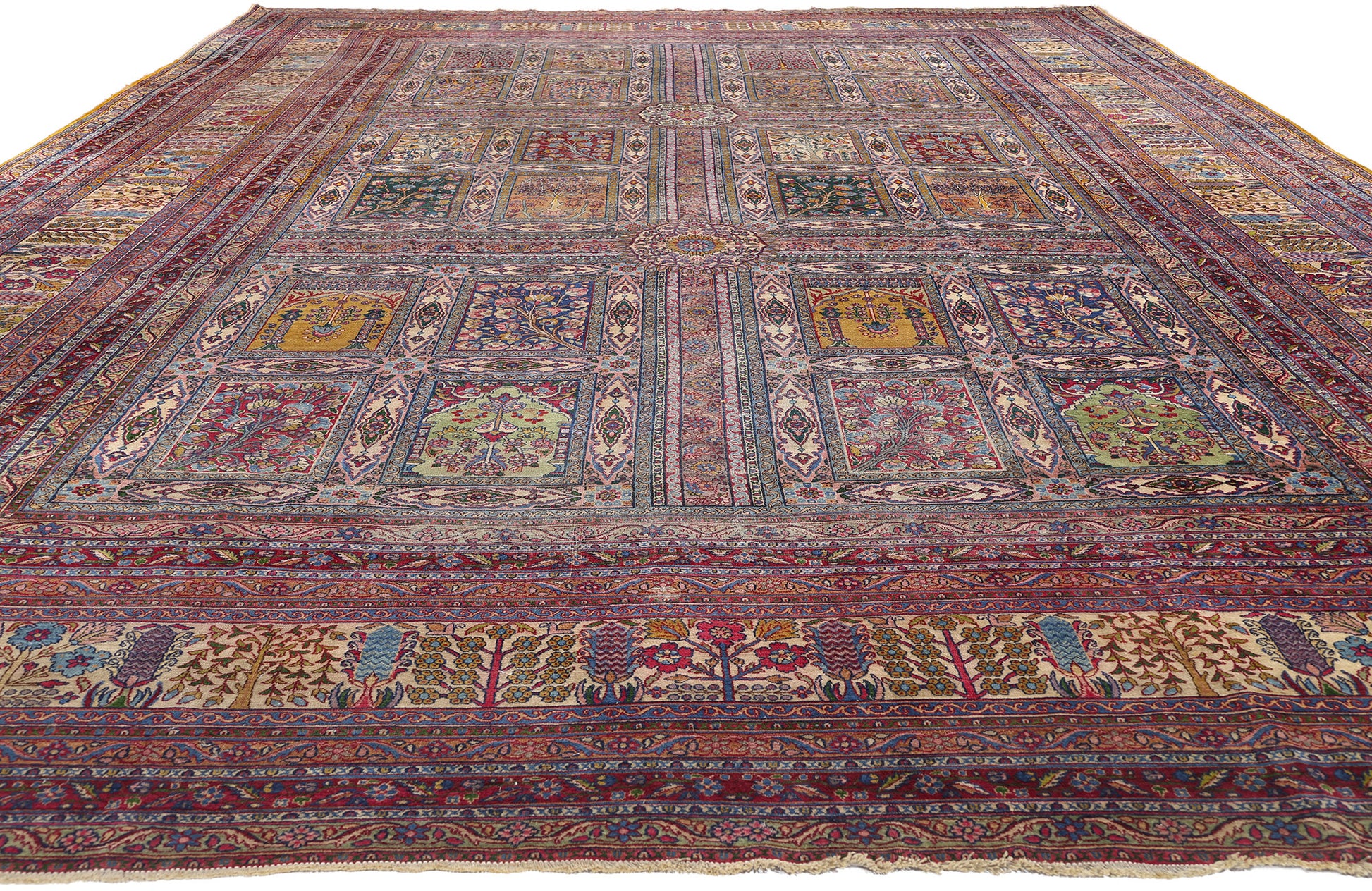 11 x 17 Antique Persian Kerman Rug 90012