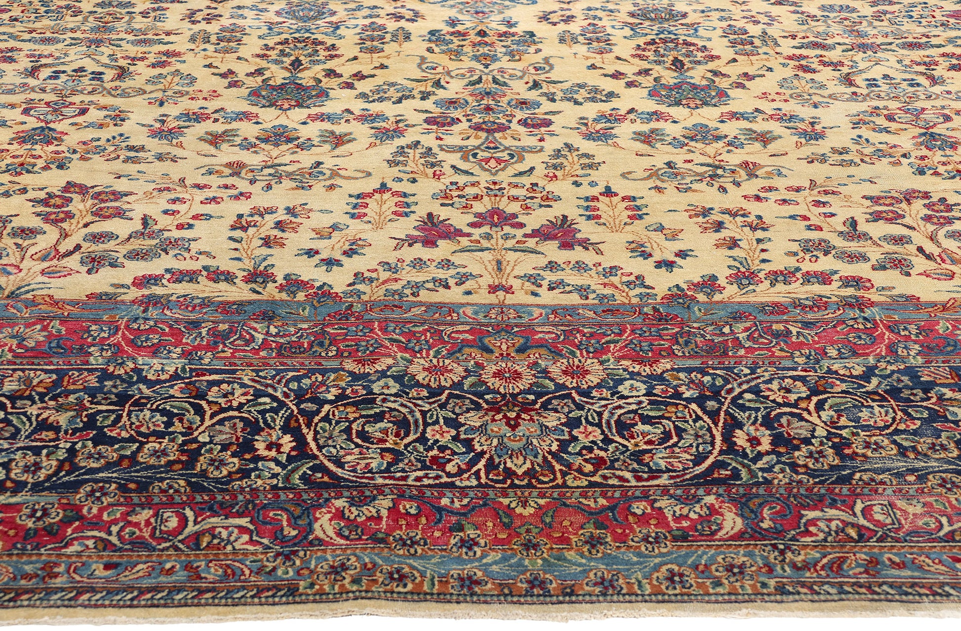 13 x 15 Antique Persian Kerman Rug 77377