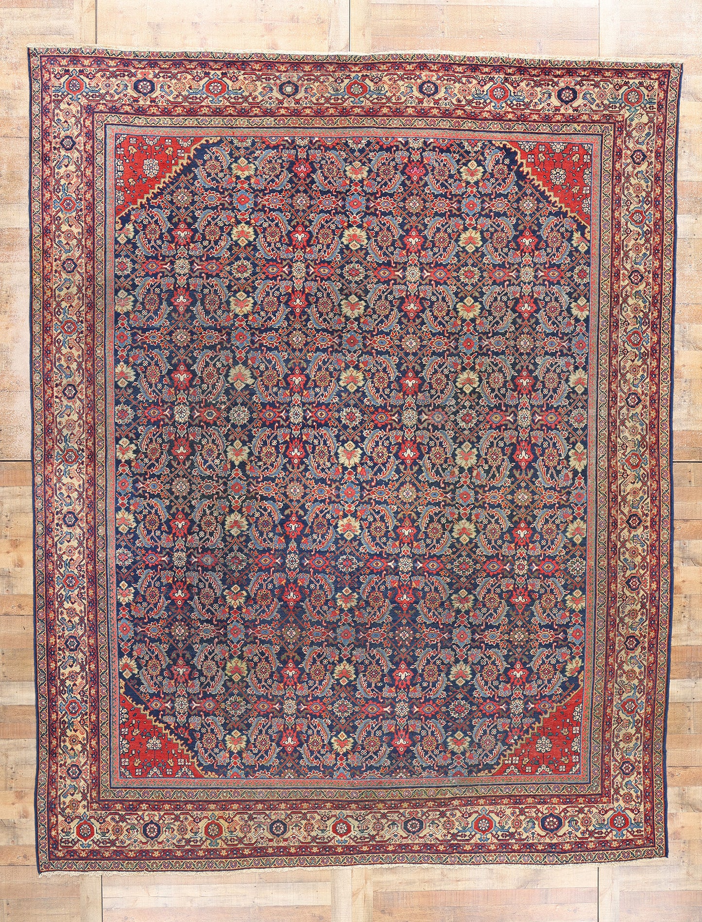 10 x 13 Antique Persian Mahal Rug 90014