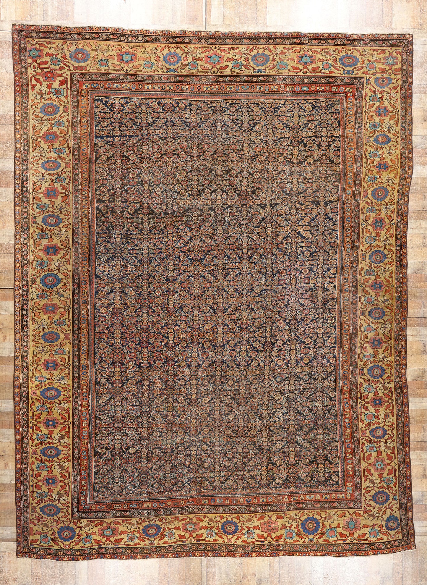 13 x 17 Antique Persian Mahal Rug 90021