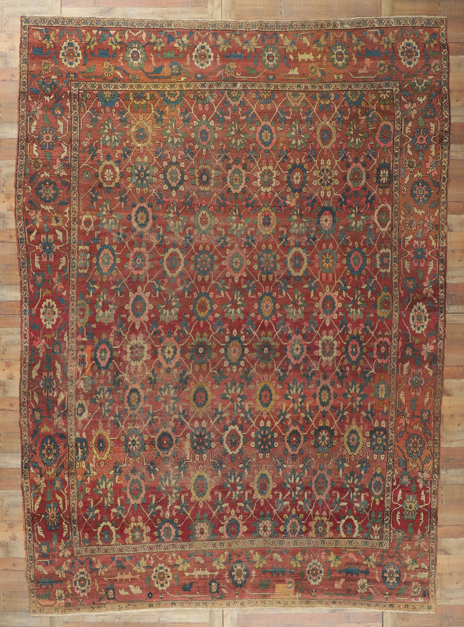 11 x 15 Antique Persian Bakshaish Rug 78290