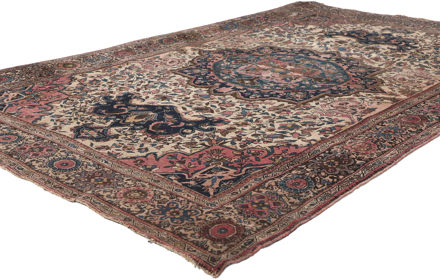 4 x 6 Antique Persian Sarouk Farahan Rug 78683