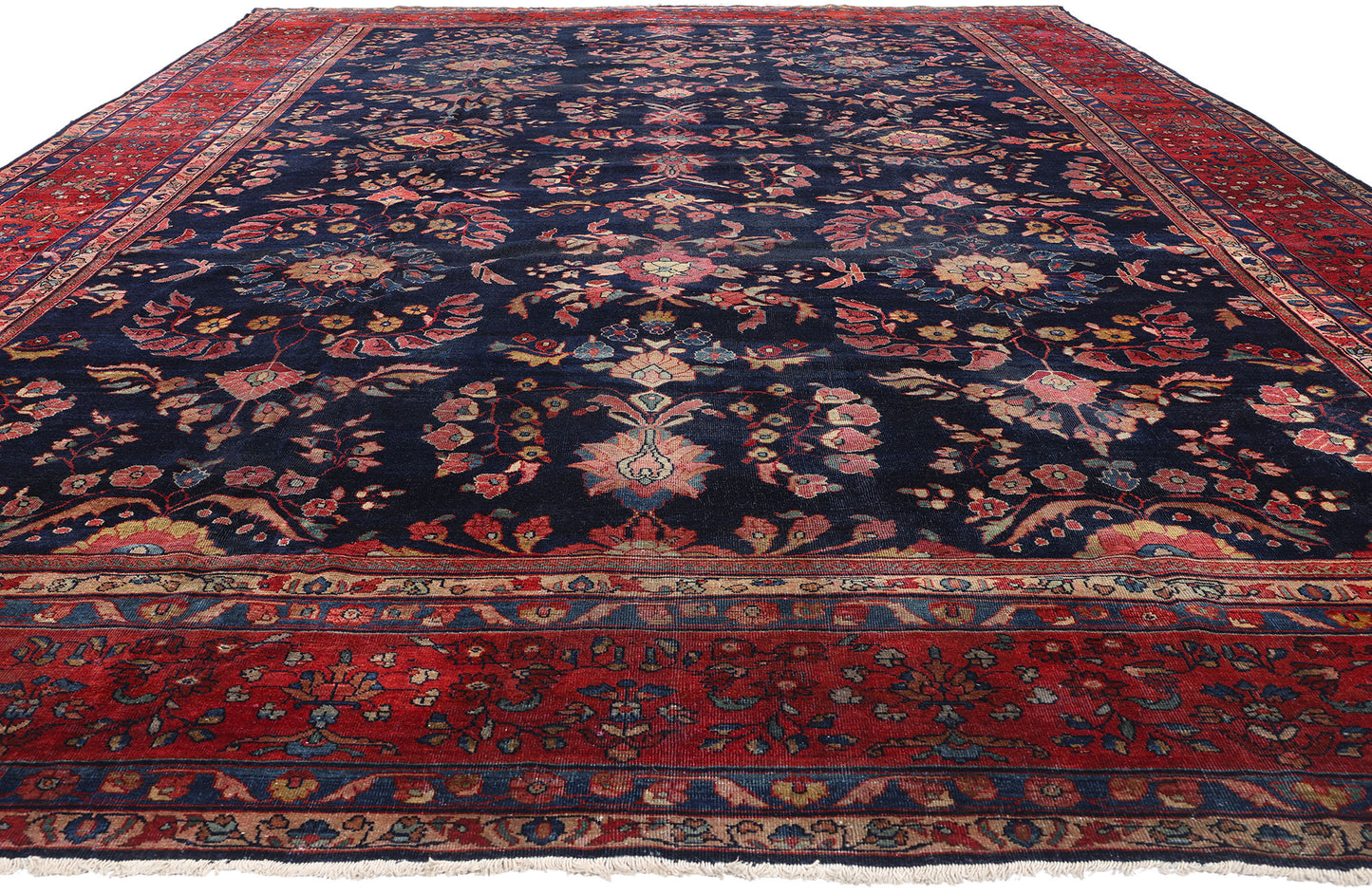 12 x 19 Antique Persian Sarouk Mahal Rug 90023