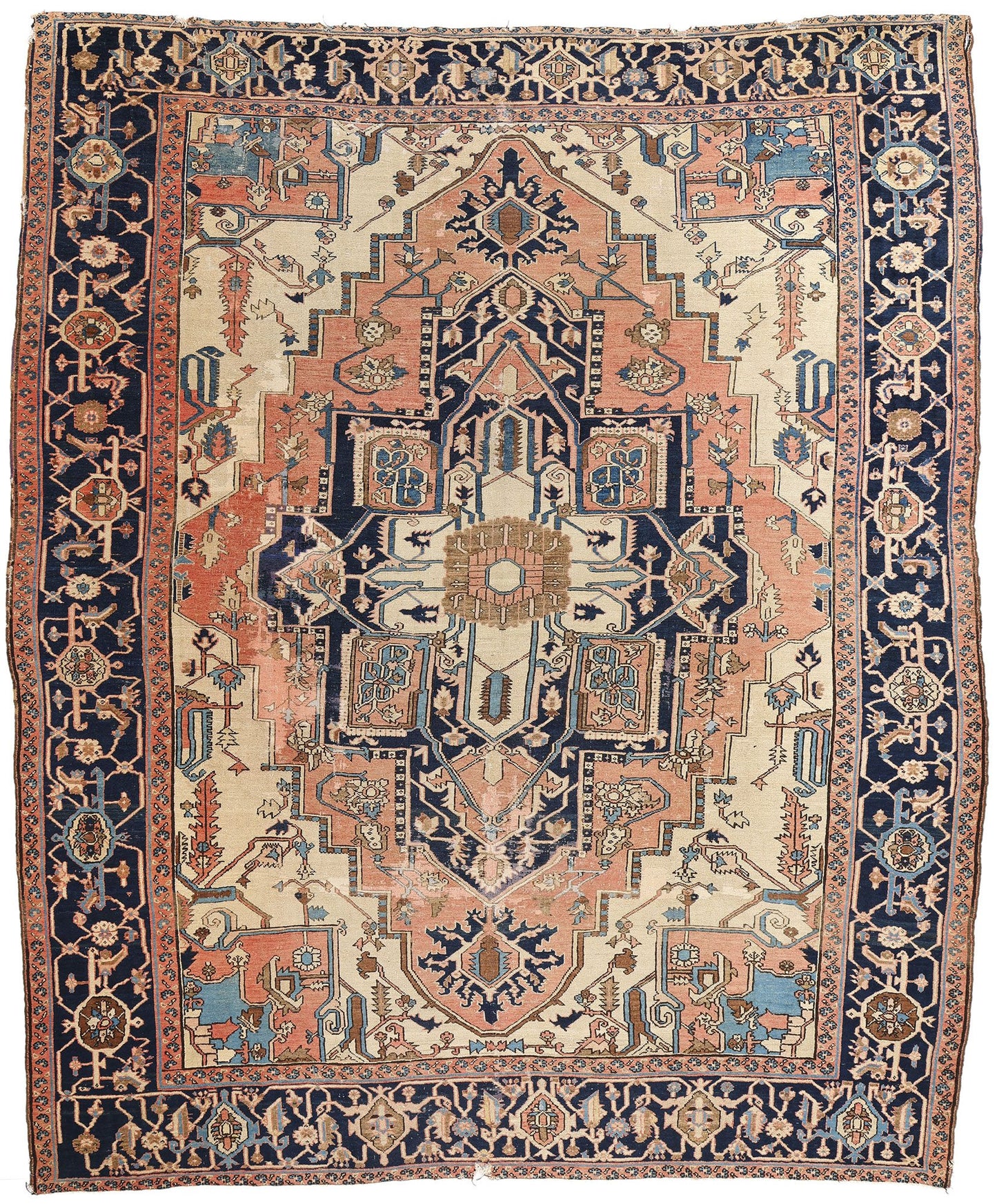 11 x 13 Antique Persian Serapi Rug 78902