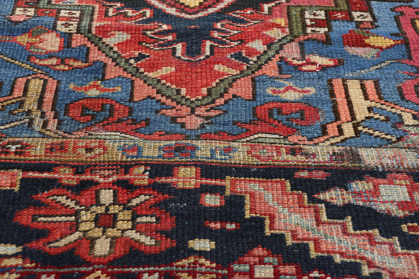 9 x 12 Antique Persian Serapi Rug 90025