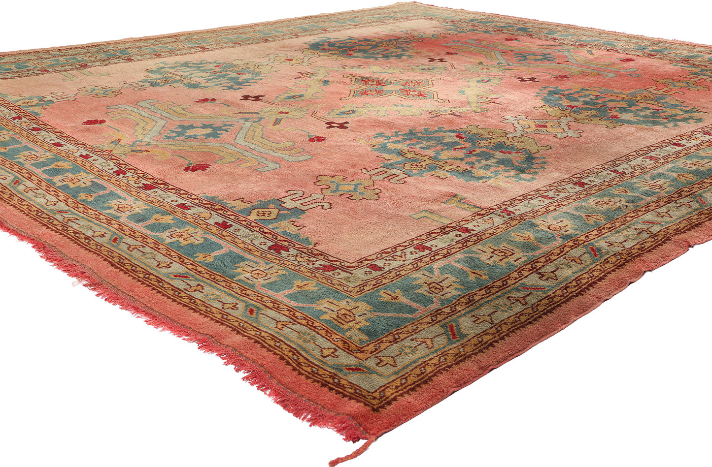 10 x 11 Antique Pink Turkish Oushak Rug 78729