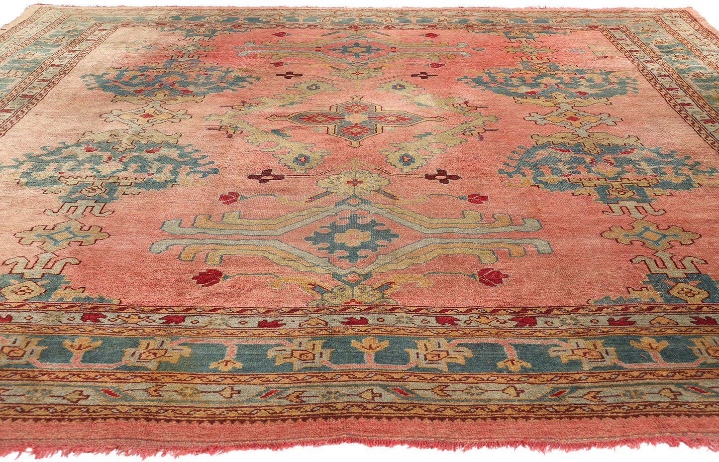 10 x 11 Antique Pink Turkish Oushak Rug 78729