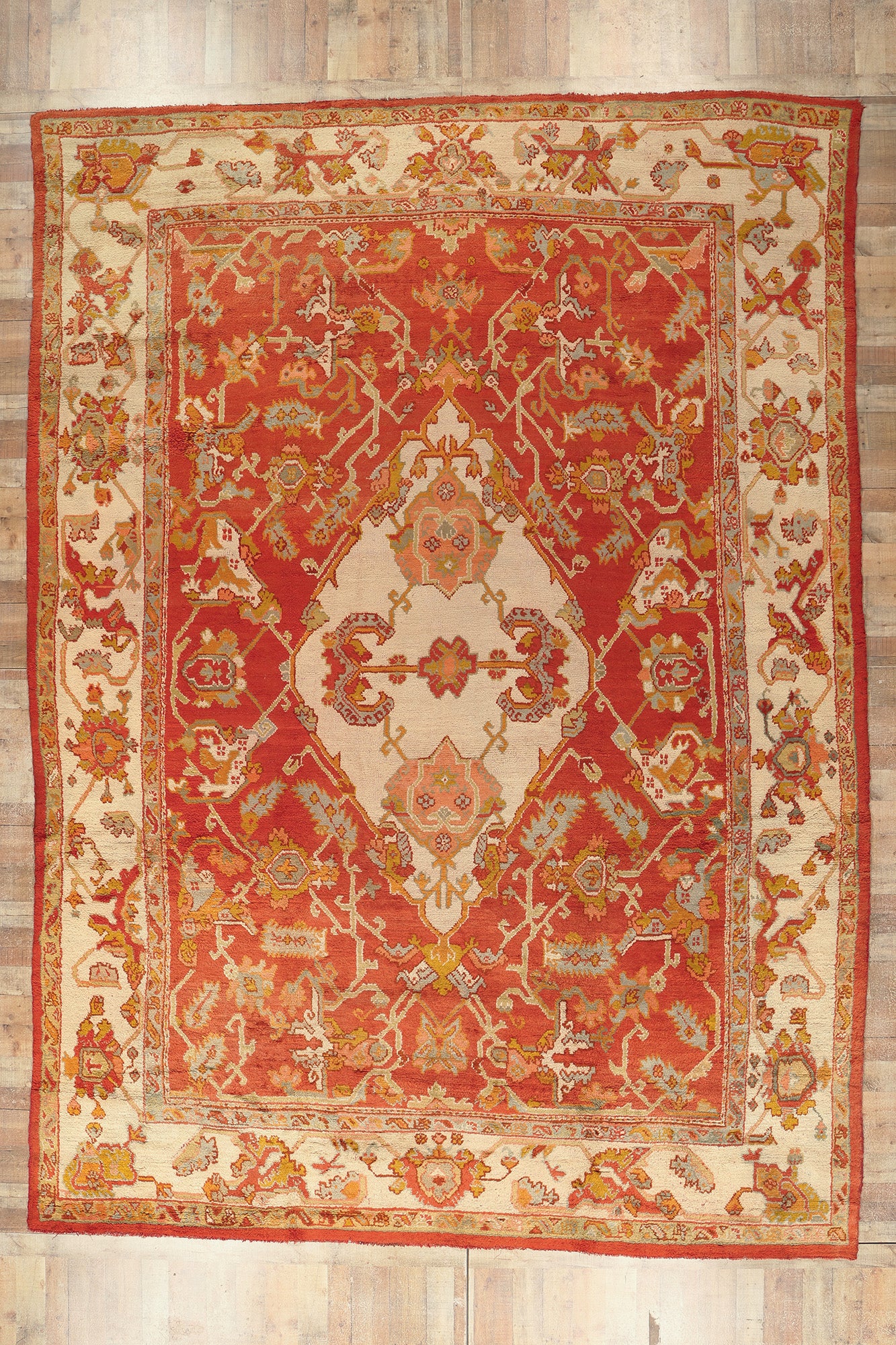 12 x 16 Antique Red Turkish Oushak Rug 76656