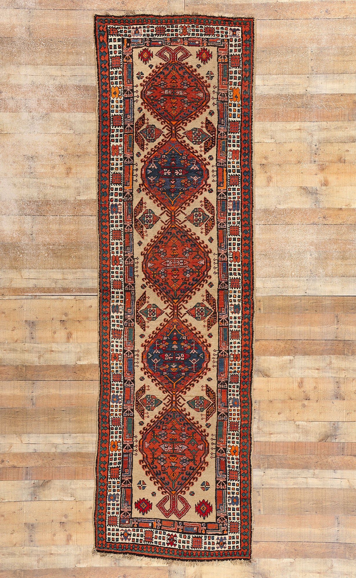 3 x 11 Antique Persian Sarab Rug 73234