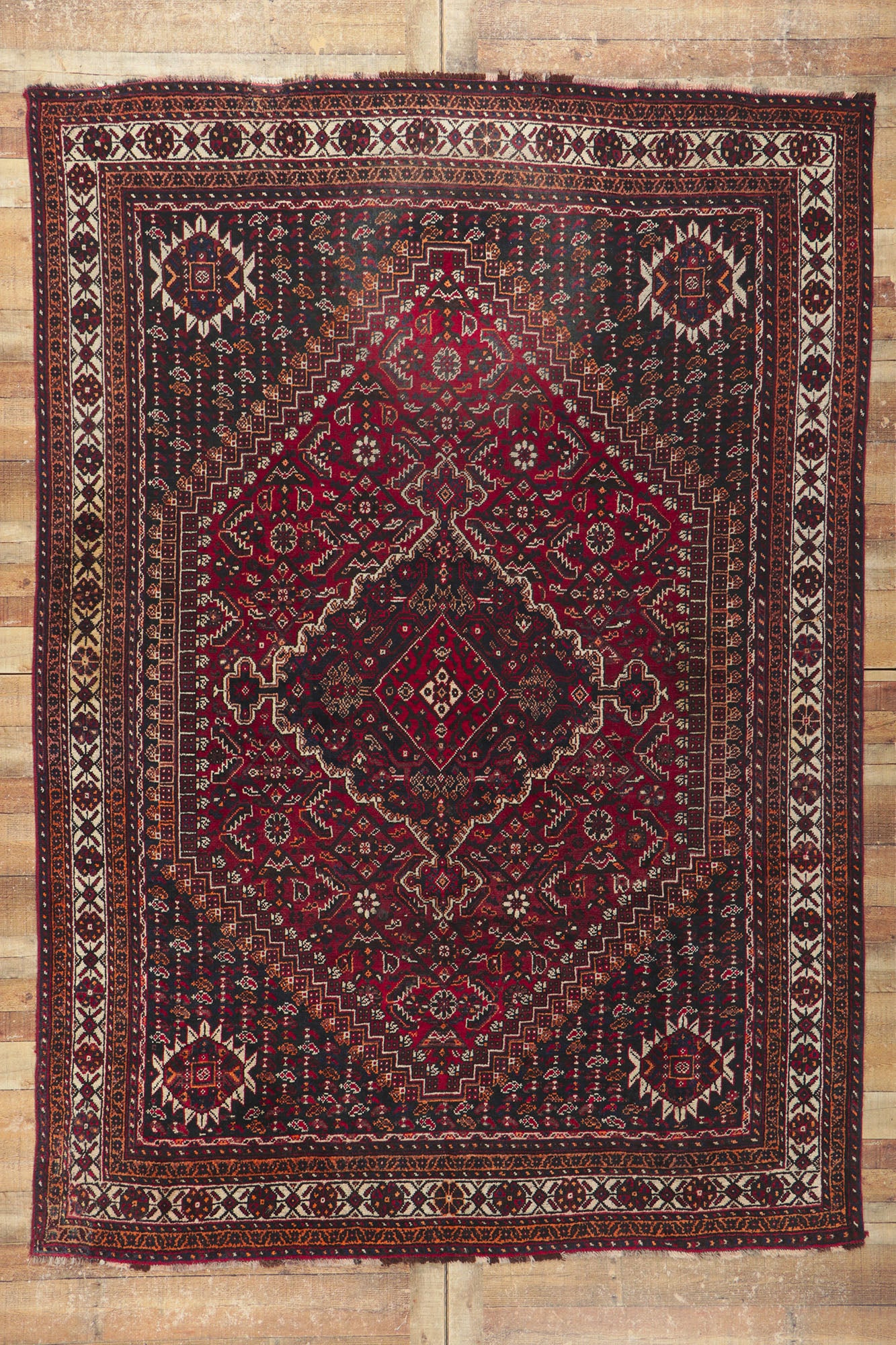 7 x 10 Antique Persian Shiraz Rug 78242