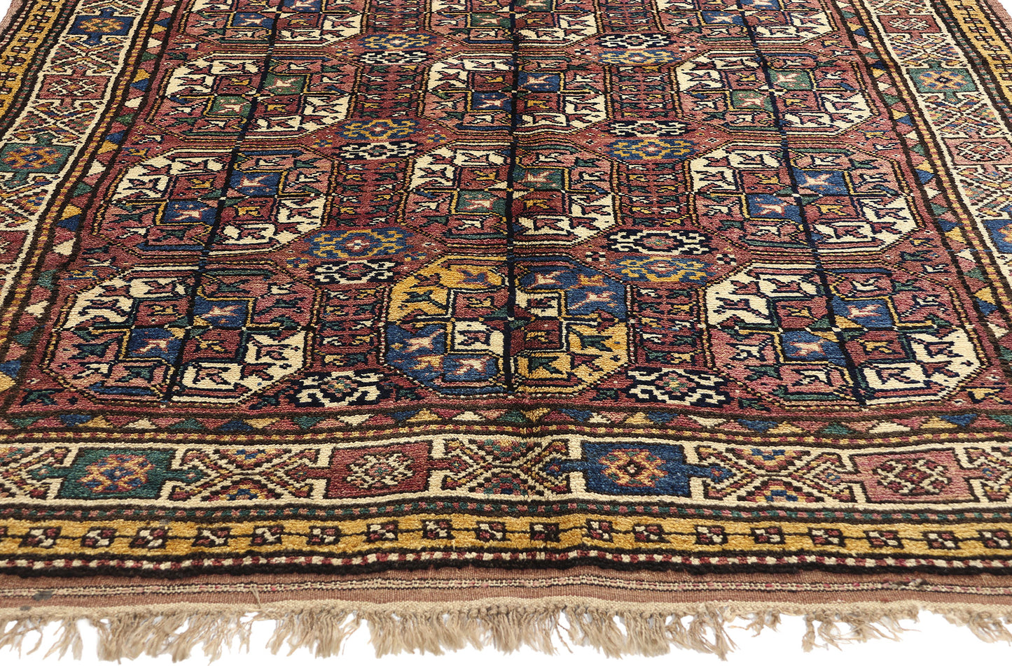 5 x 8 Antique Plum Caucasian Azerbaijan Tekke Rug 60892