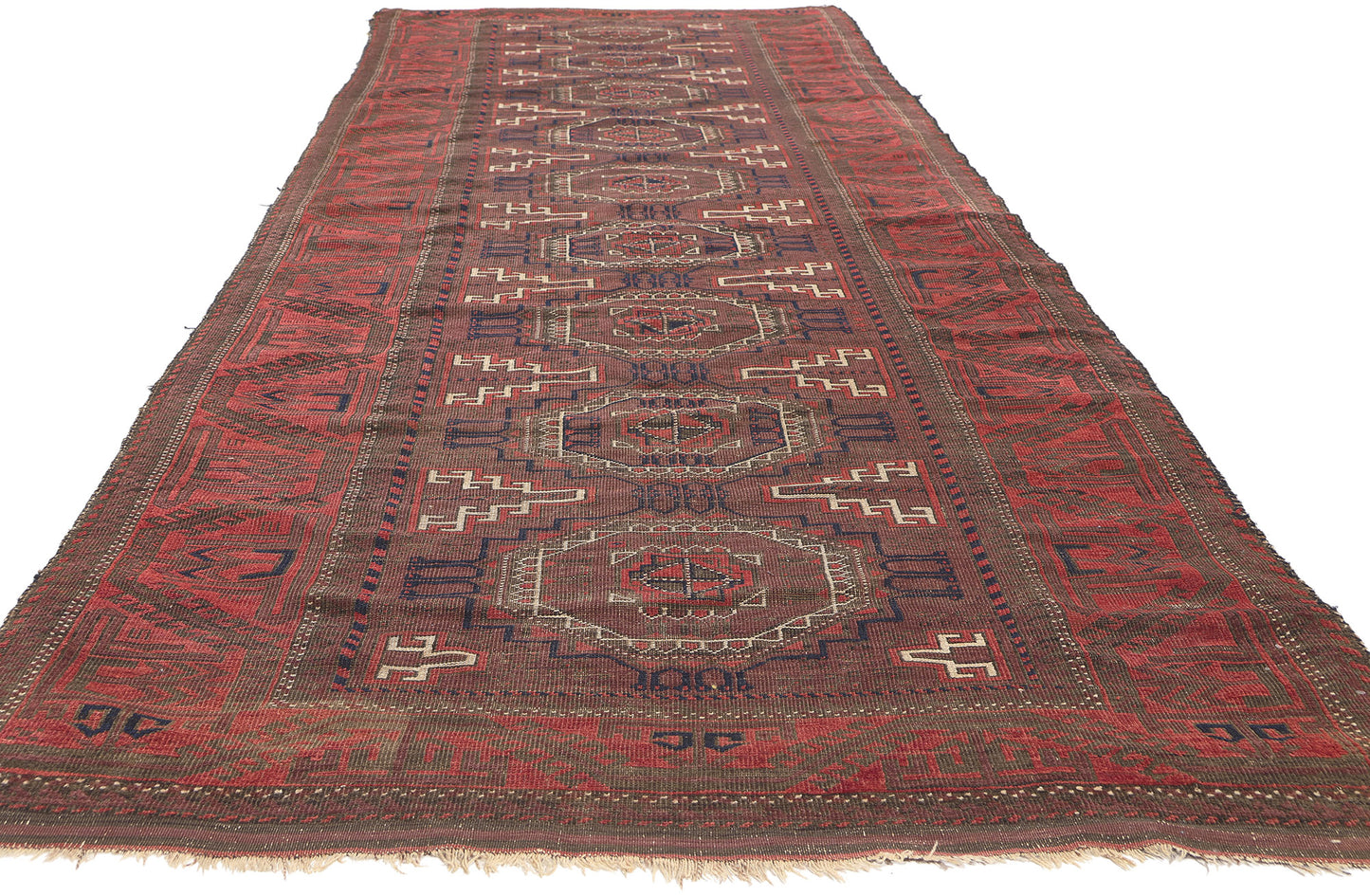 4 x 12 Antique Turkoman Afghan Rug 78673