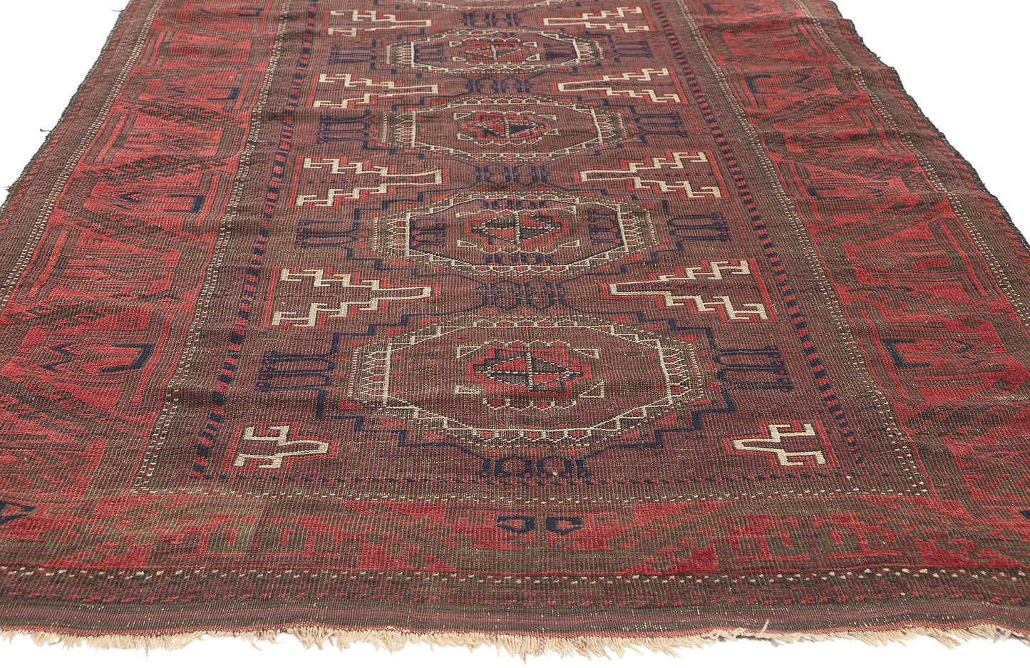 4 x 12 Antique Turkoman Afghan Rug 78673