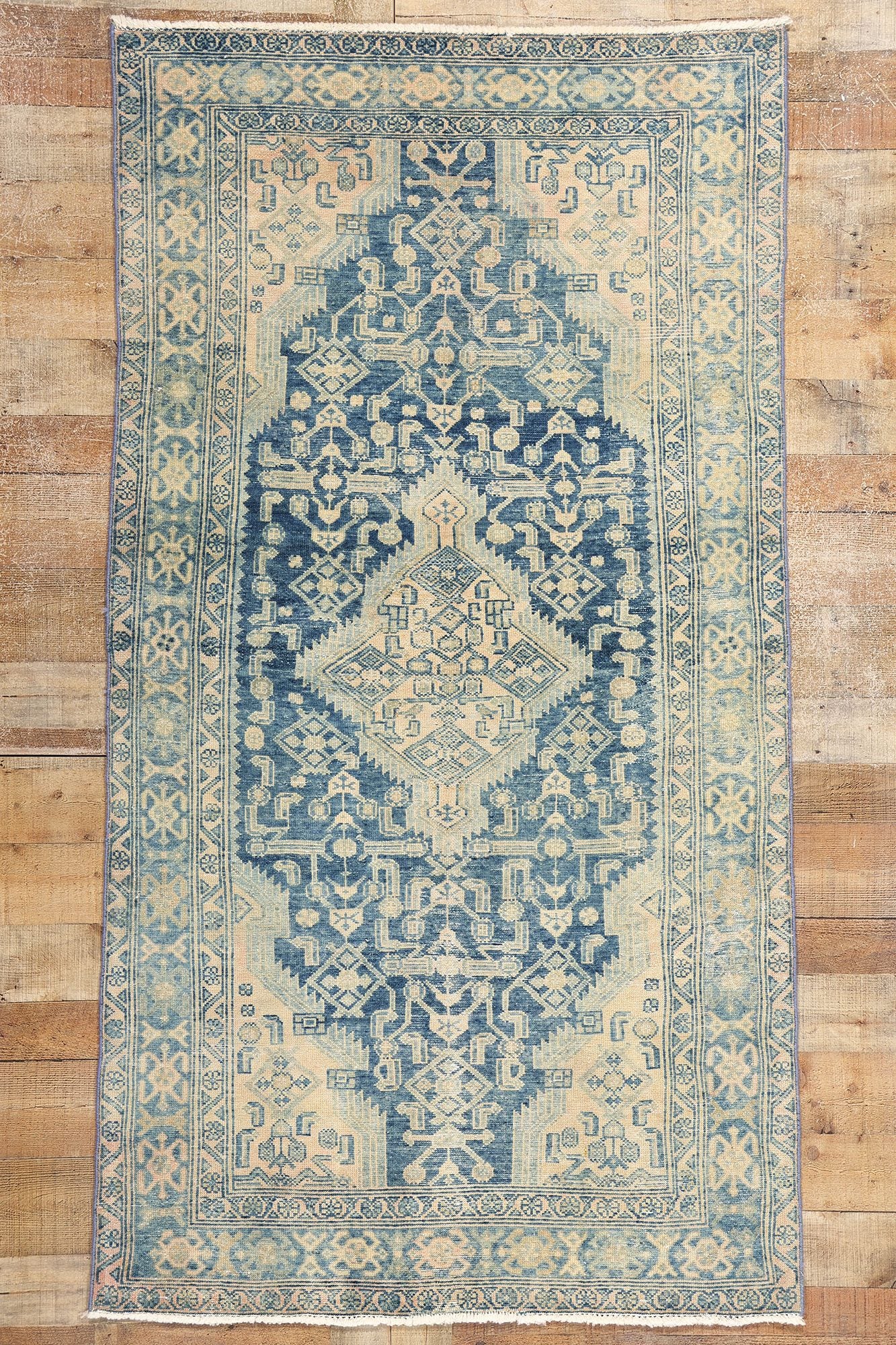 4 x 7 Antique Blue Persian Malayer Rug 61263