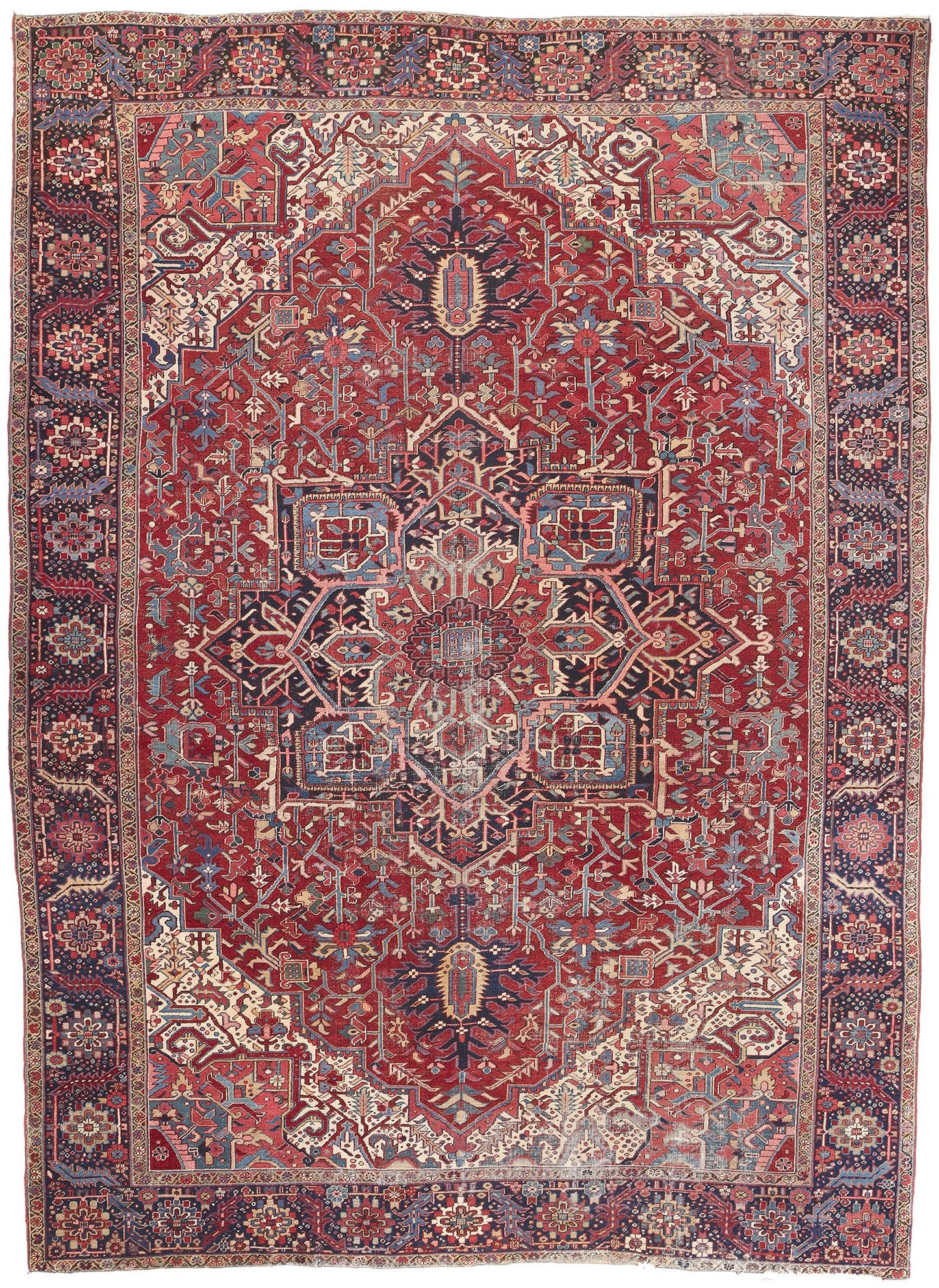 12 x 16 Antique-Worn Persian Heriz Rug 78657