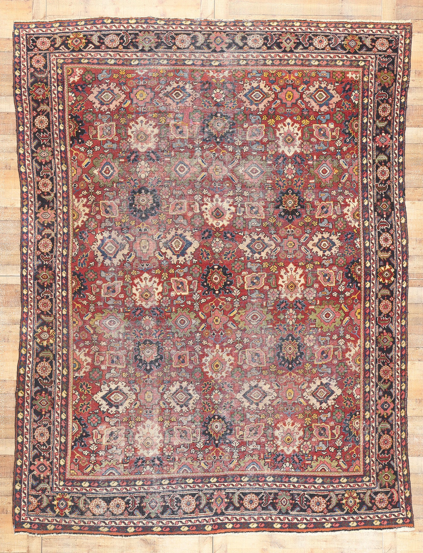 9 x 12 Antique-Worn Persian Mahal Rug 78660