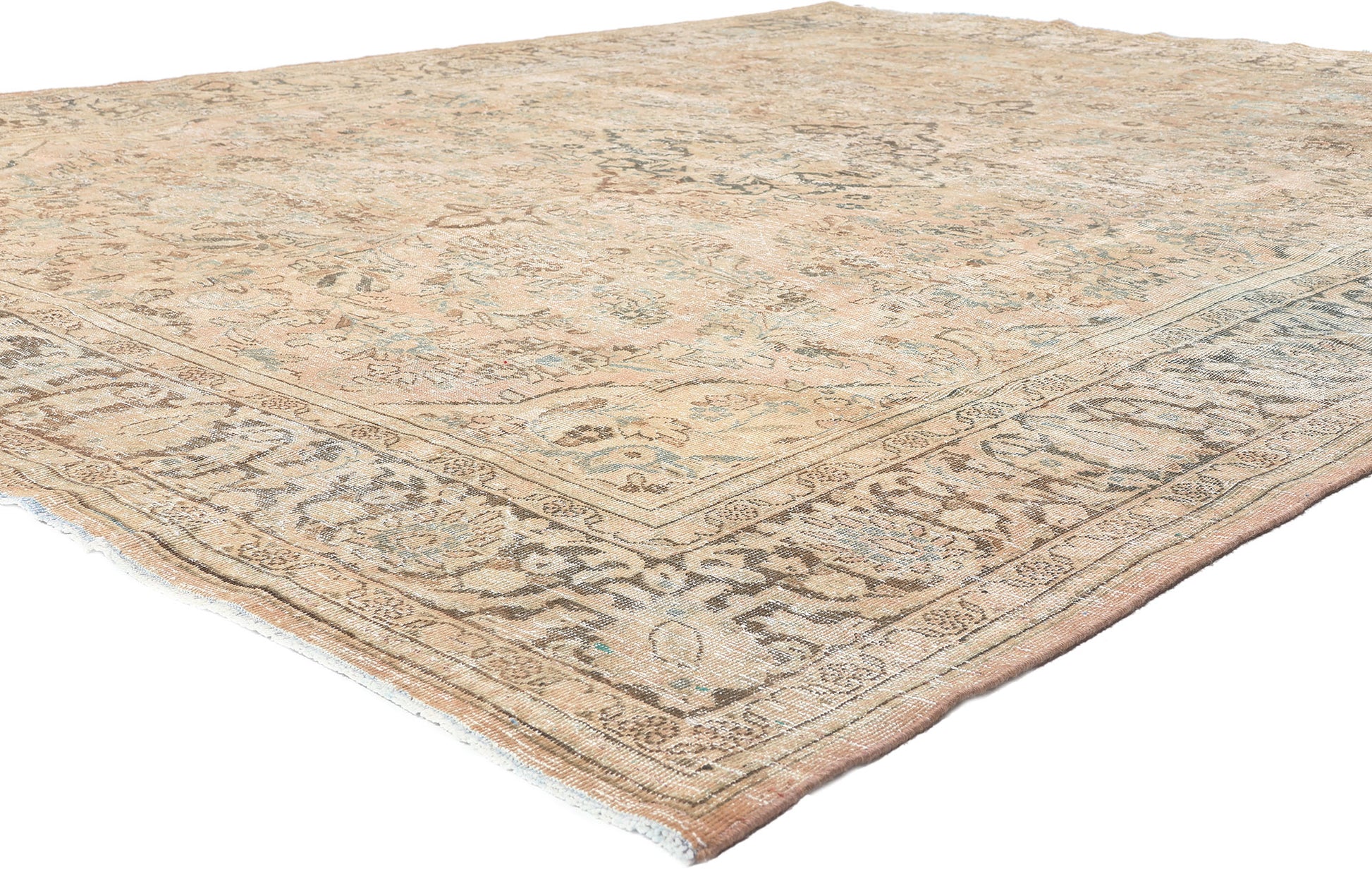 9 x 12 Antique-Worn Persian Mahal Rug 61268