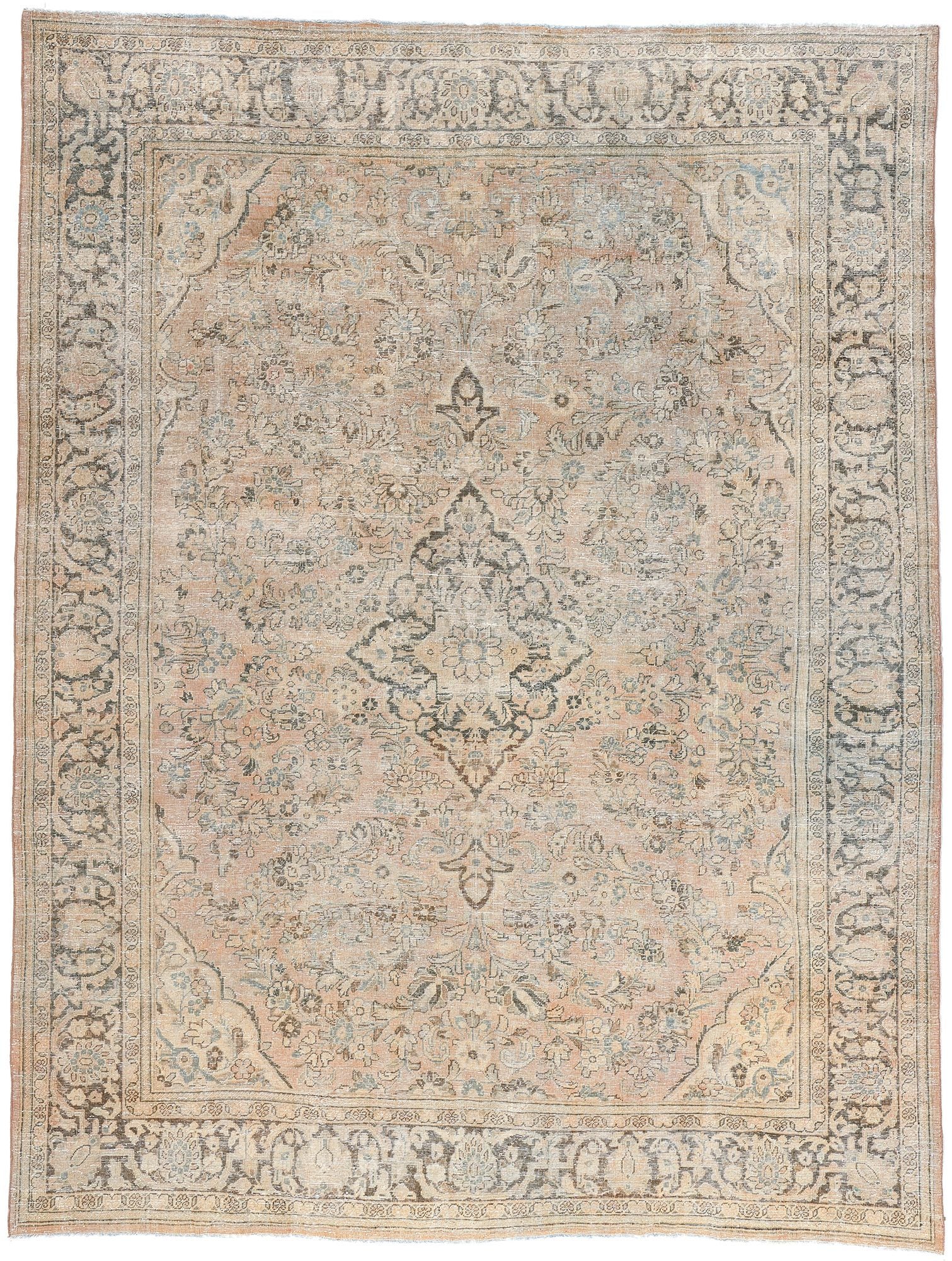 9 x 12 Antique-Worn Persian Mahal Rug 61268