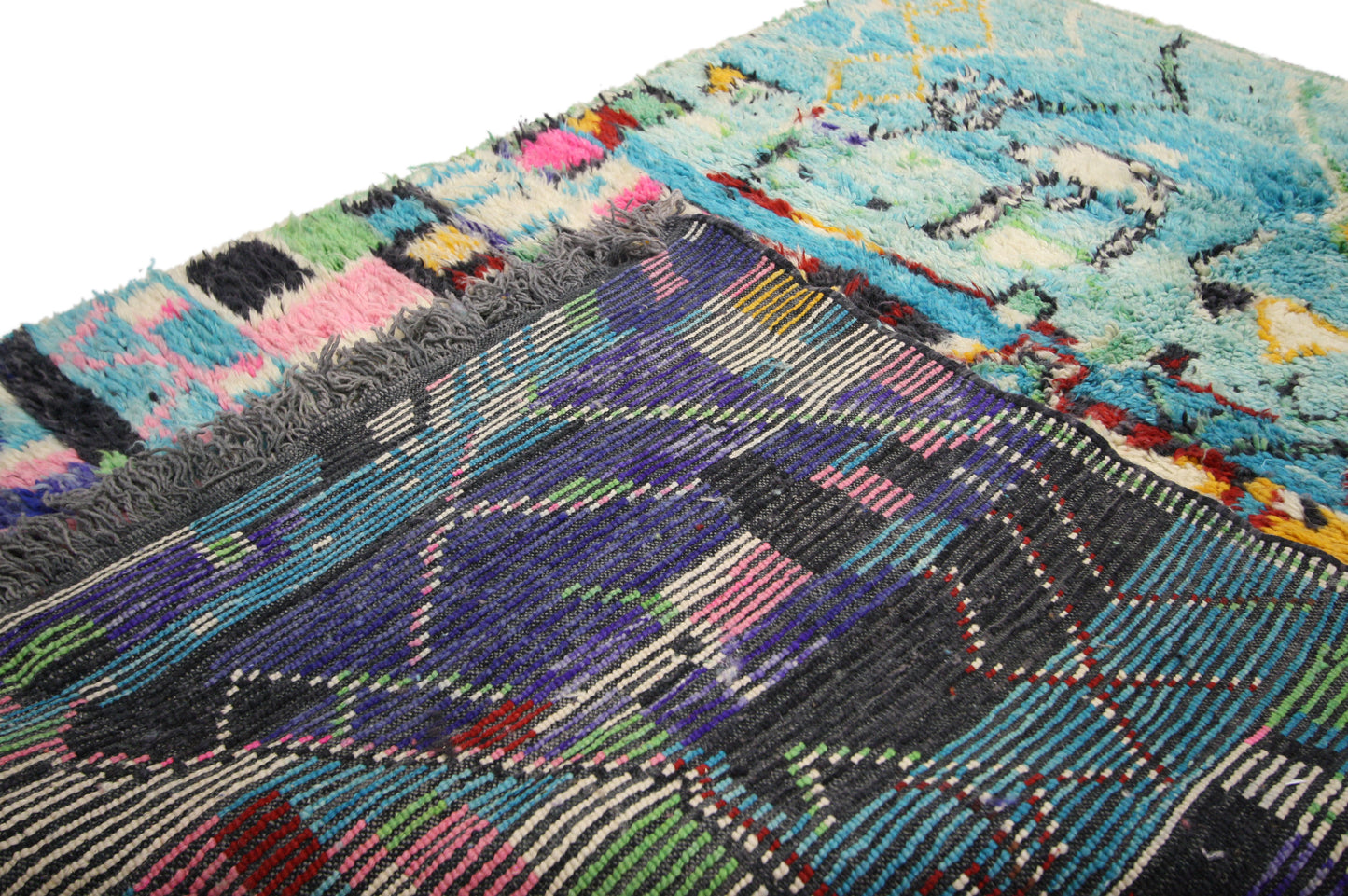 5 x 8 Vintage Aqua Boujad Moroccan Rug 20714