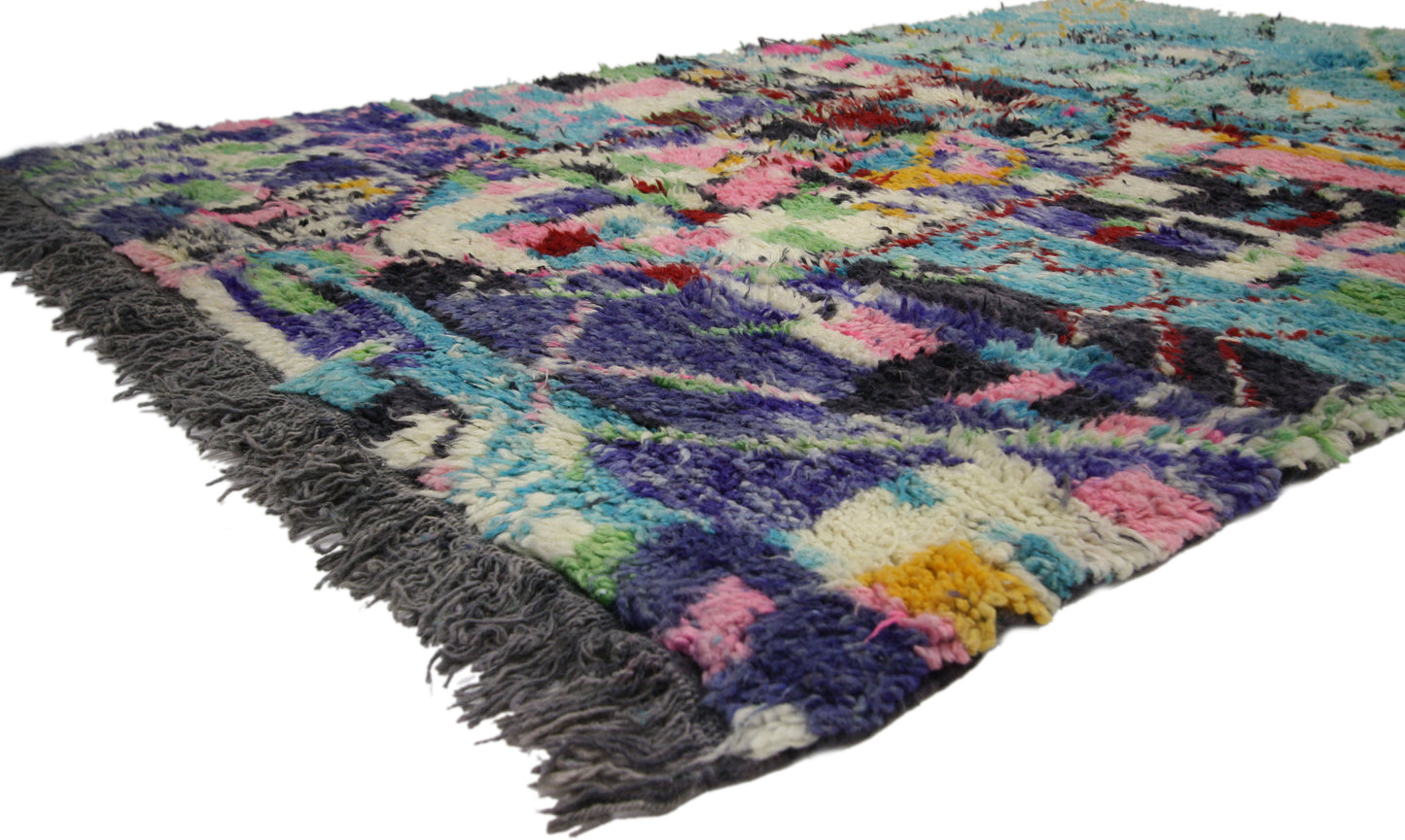 5 x 8 Vintage Aqua Boujad Moroccan Rug 20714