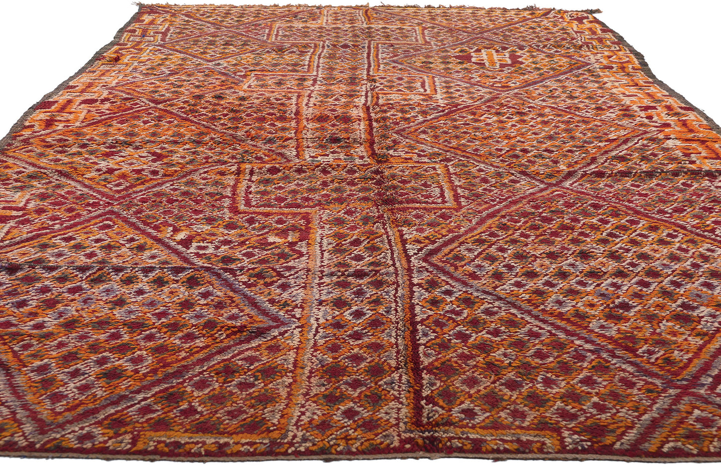 6 x 11 Vintage Orange Beni MGuild Moroccan Rug 21264