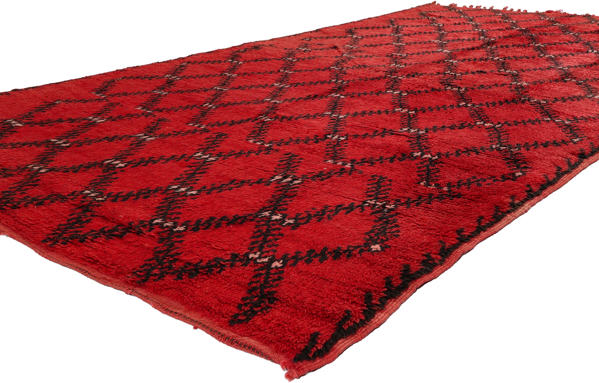 6 x 10 Vintage Red Beni Mrirt Moroccan Rug 21731