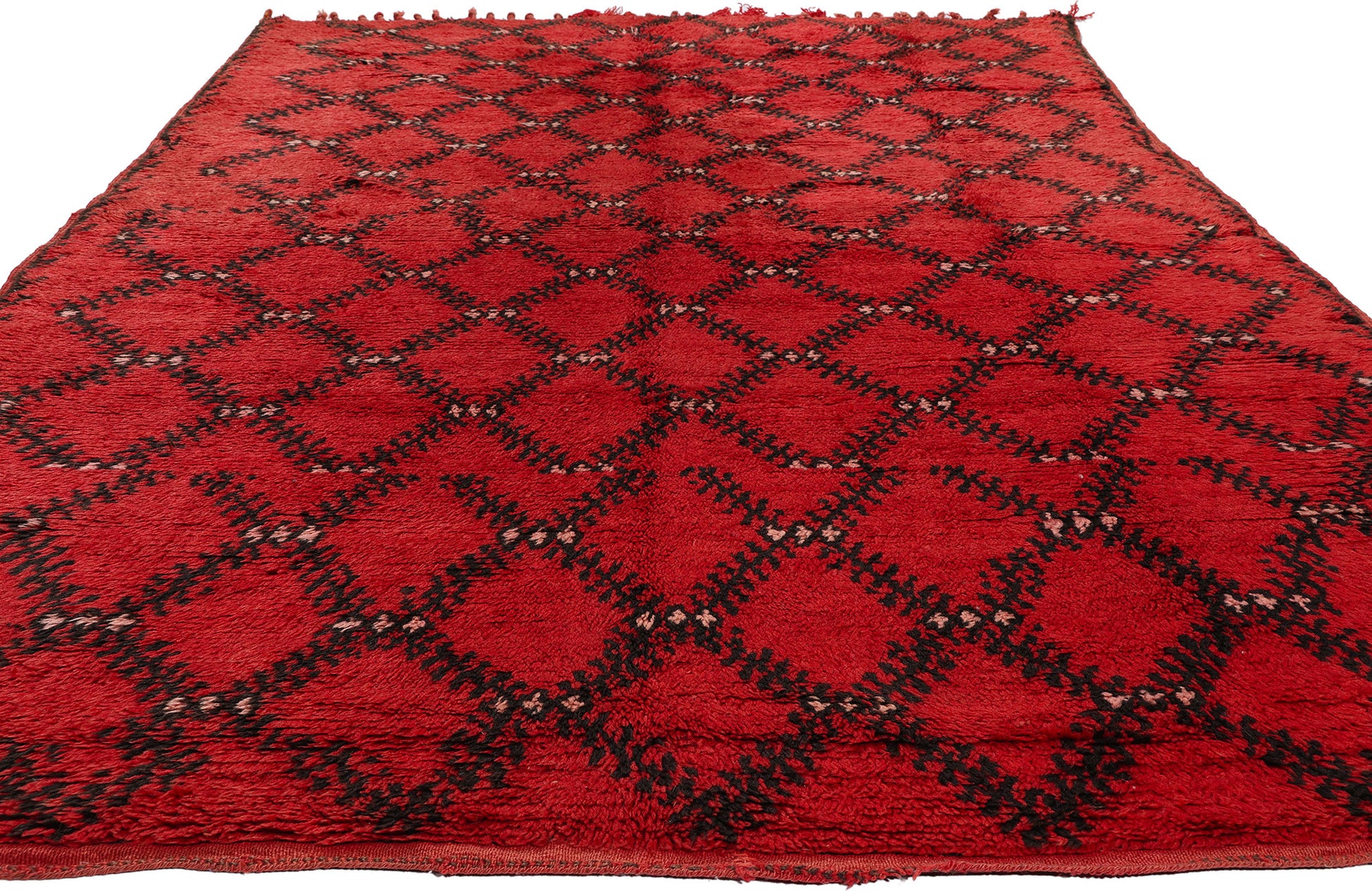 6 x 10 Vintage Red Beni Mrirt Moroccan Rug 21731