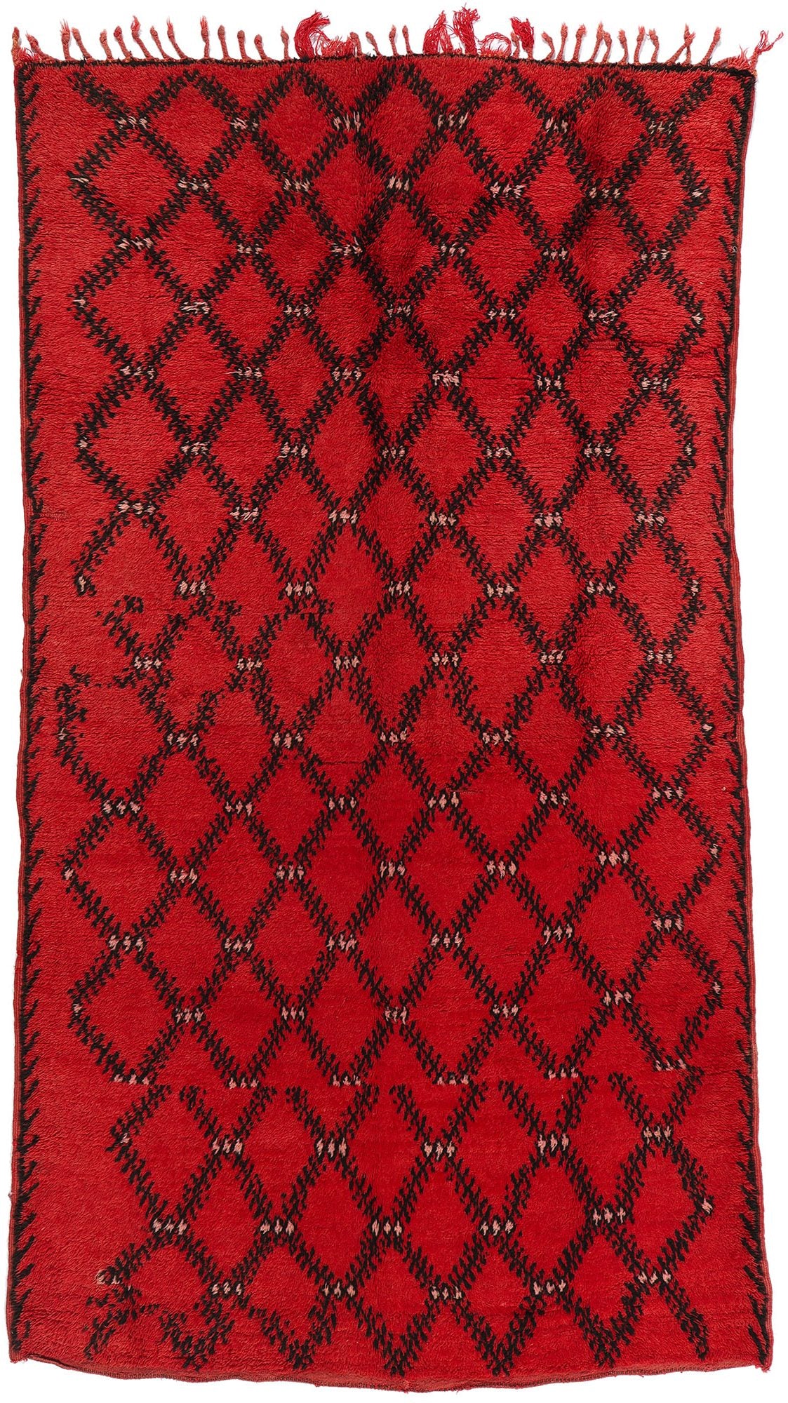 6 x 10 Vintage Red Beni Mrirt Moroccan Rug 21731