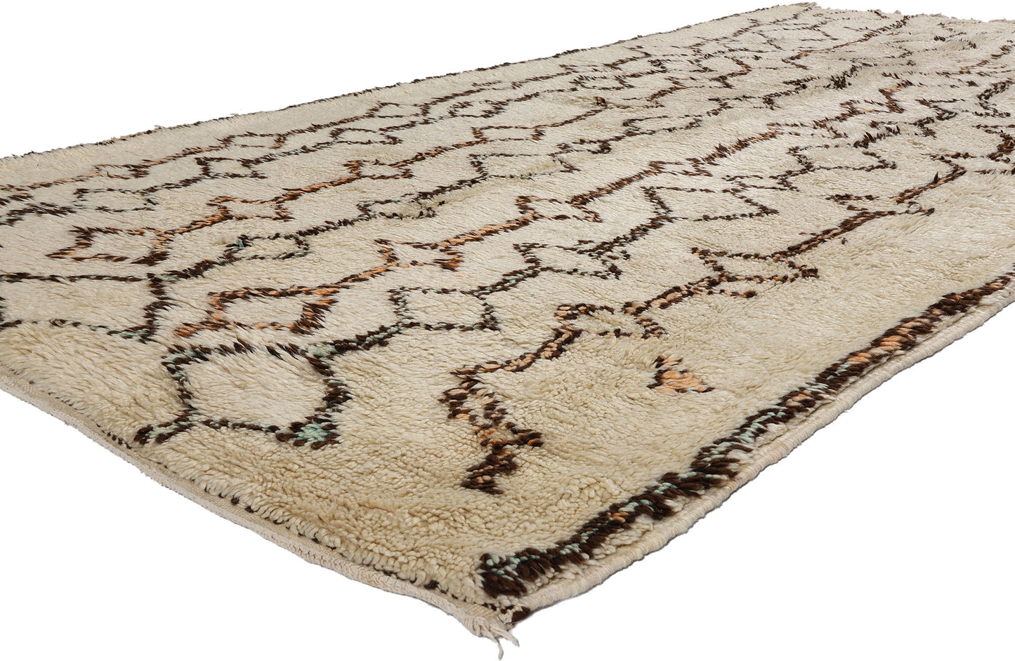 5 x 10 Vintage Neutral Moroccan Beni Ourain Rug 21789