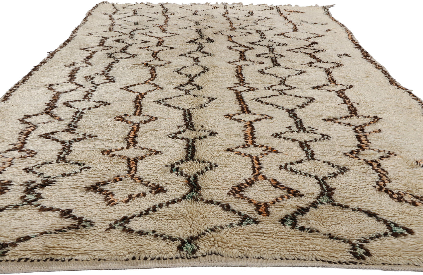 5 x 10 Vintage Neutral Moroccan Beni Ourain Rug 21789