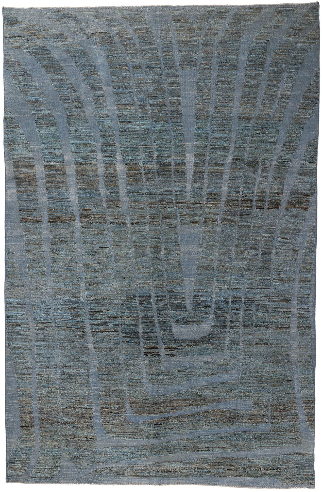 10 x 15 Biophilic Blue Moroccan High-Low Rug 81090