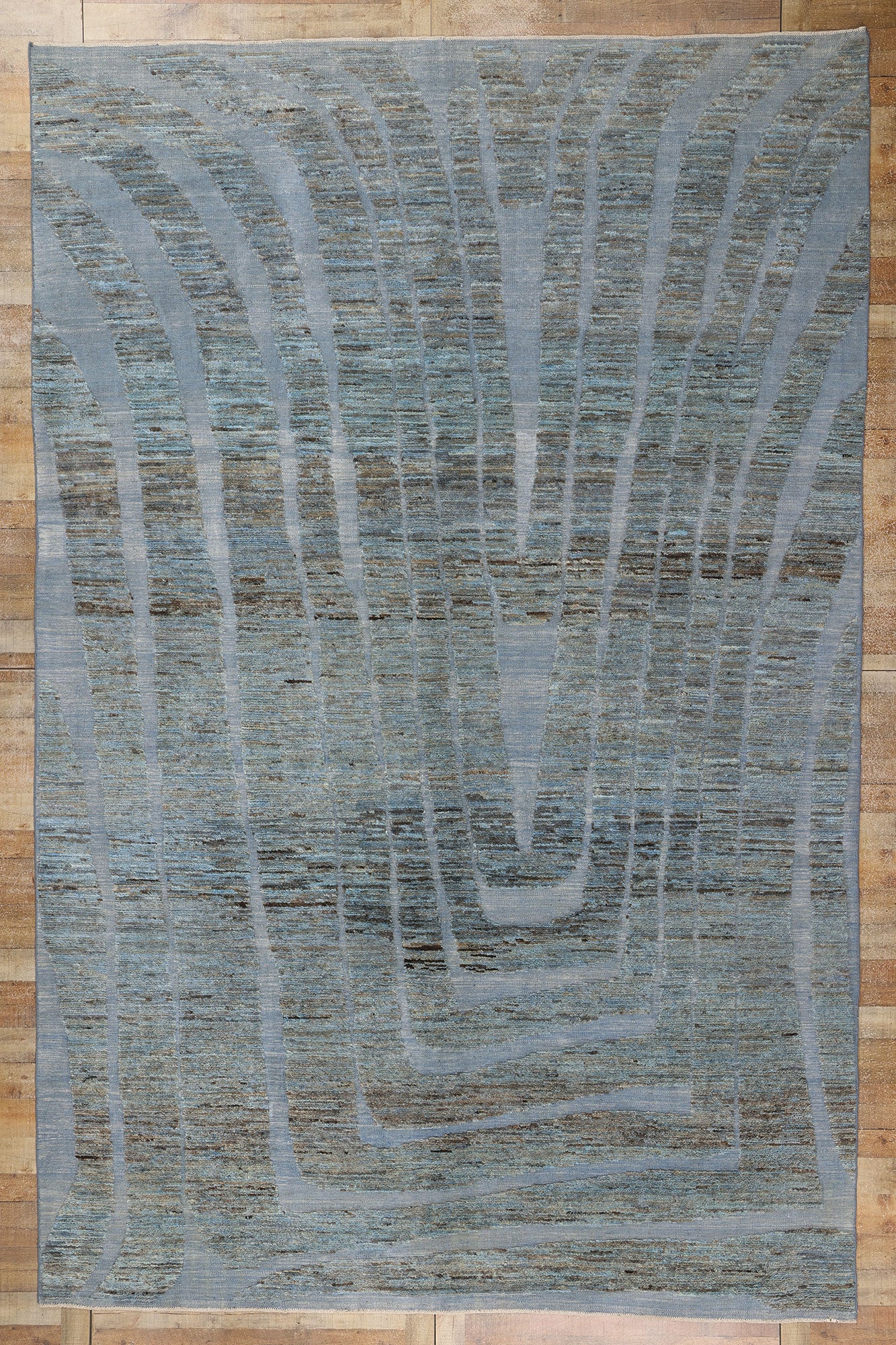 10 x 15 Biophilic Blue Moroccan High-Low Rug 81090