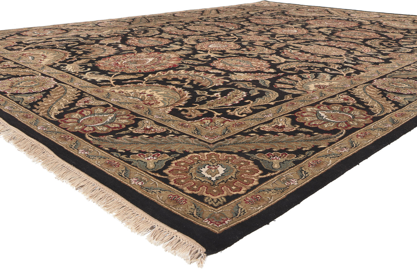 9 x 12 Earth-Tone Vintage Indian Rug 78678