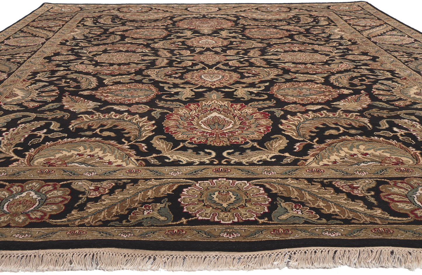 9 x 12 Earth-Tone Vintage Indian Rug 78678