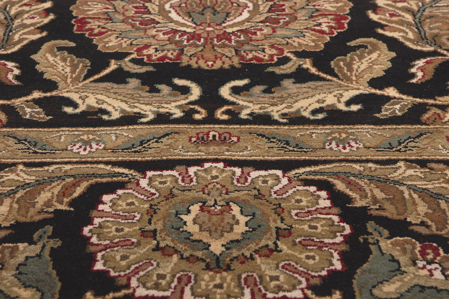 9 x 12 Earth-Tone Vintage Indian Rug 78678