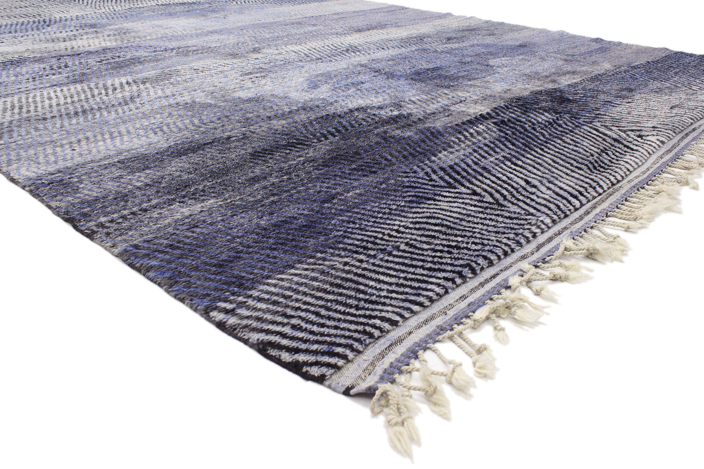 9 x 13 Modern Blue Beni Mrirt Moroccan Rug 20526