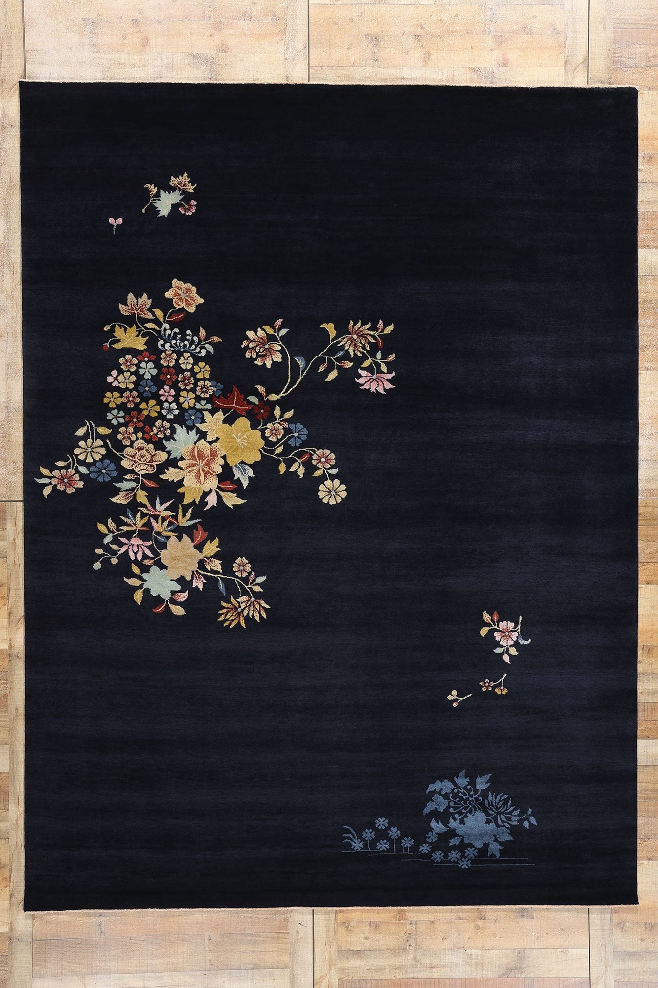 9 x 12 Modern Blue Chinese Art Deco Rug 31087