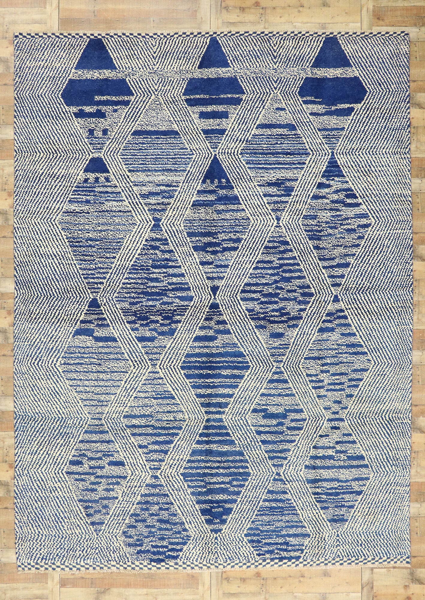 10 x 14 Blue Moroccan Area Rug 80586