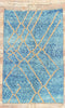 5 x 8 Modern Blue Beni Mrirt Moroccan Rug 21053